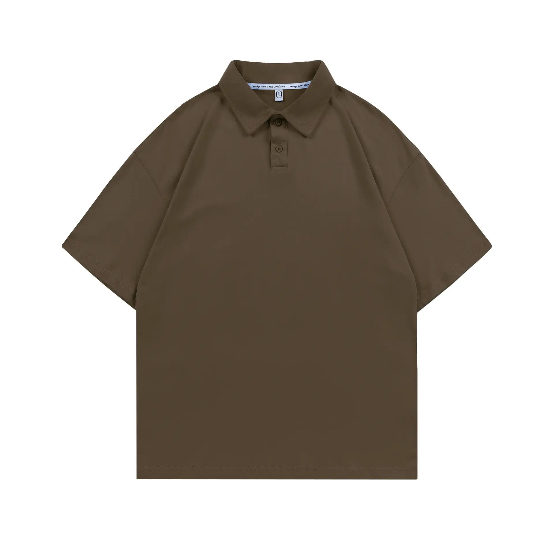 Pure Cotton Polo Shirt Light Blue Unisex Loose Fit - Image 16