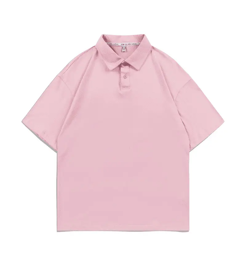 Pure Cotton Polo Shirt Light Blue Unisex Loose Fit - Image 18