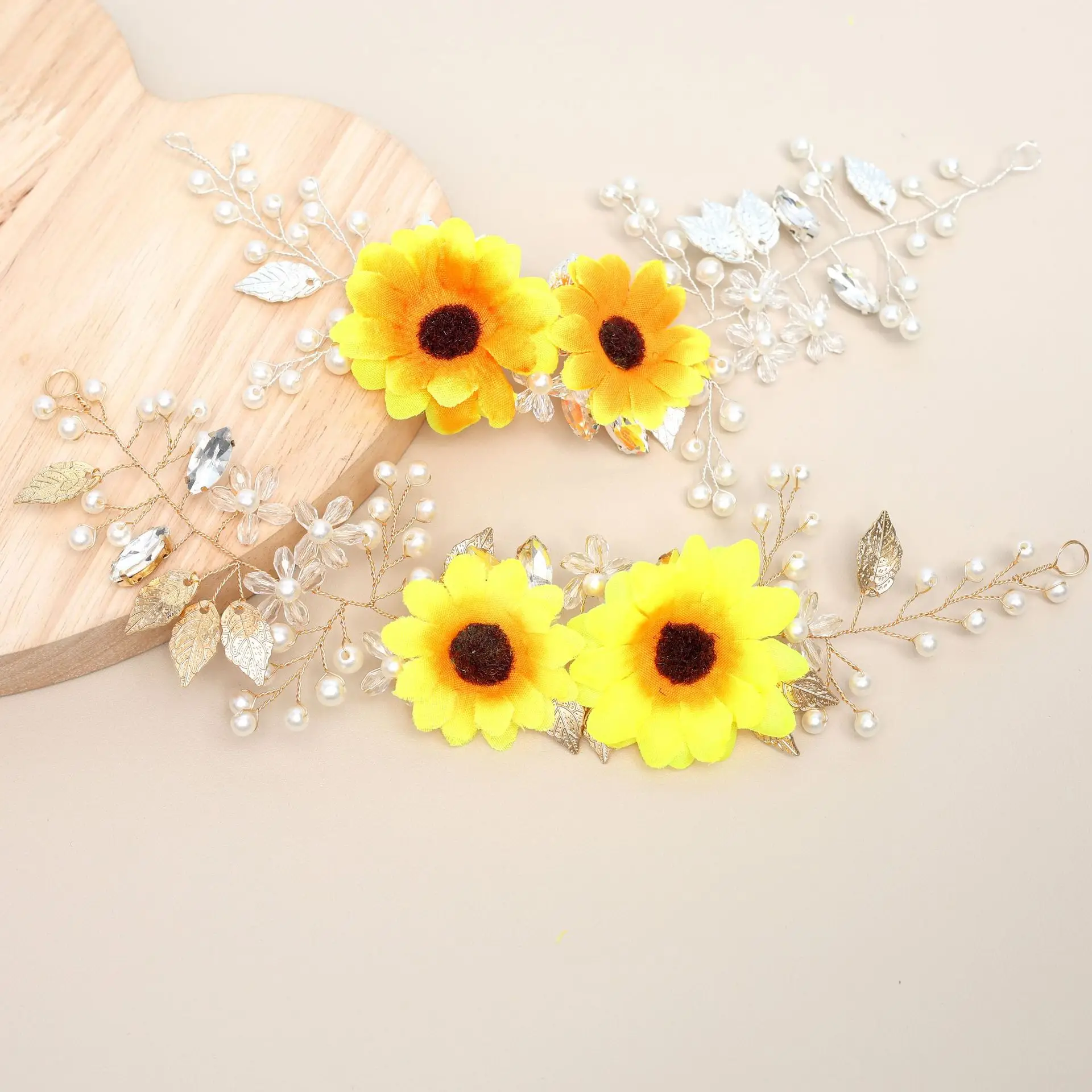Sunflower Pearl Headband for Women Ancient Style Hanfu Hair Accessory — feature 4
