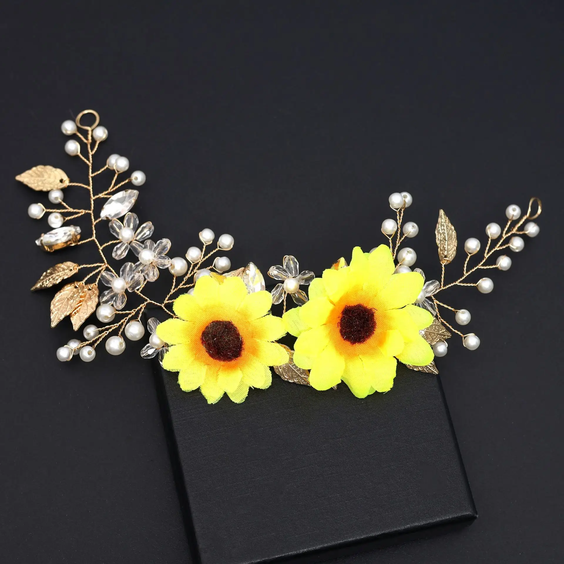Sunflower Pearl Headband for Women Ancient Style Hanfu Hair Accessory — feature 5