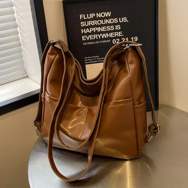Brown Crossbody Shoulder Tote Bag Large Capacity Fashion Trend