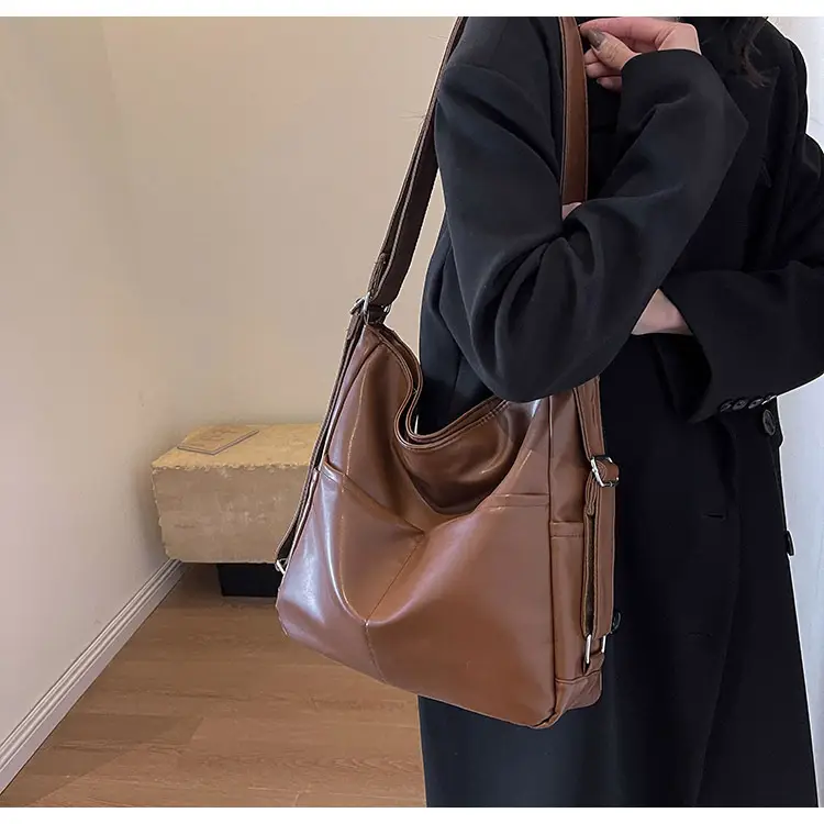 Brown Crossbody Shoulder Tote Bag Large Capacity Fashion Trend — feature 11
