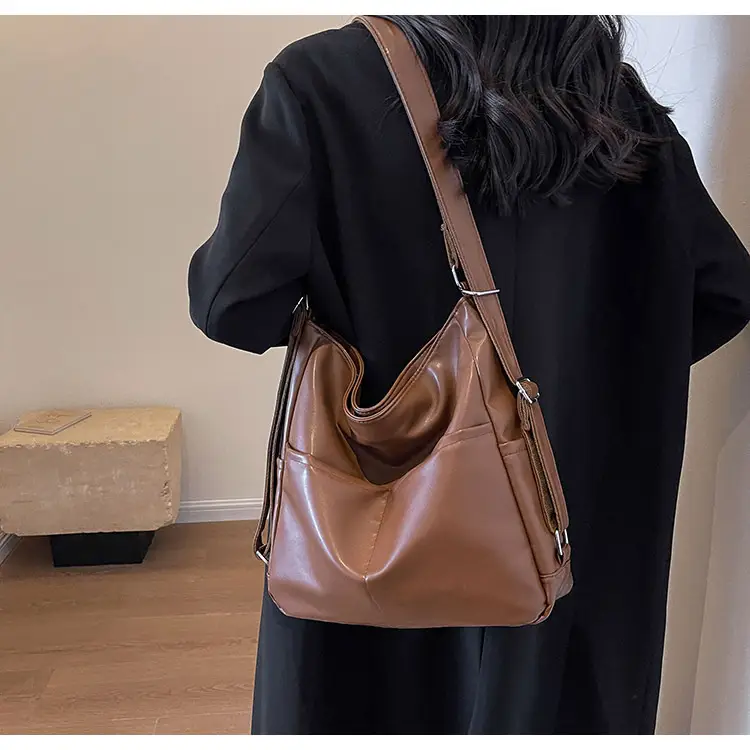 Brown Crossbody Shoulder Tote Bag Large Capacity Fashion Trend — feature 12