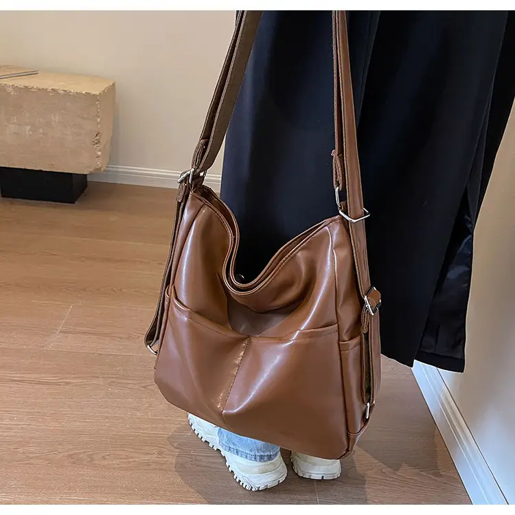 Brown Crossbody Shoulder Tote Bag Large Capacity Fashion Trend — feature 13