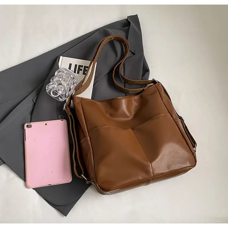 Brown Crossbody Shoulder Tote Bag Large Capacity Fashion Trend — feature 15