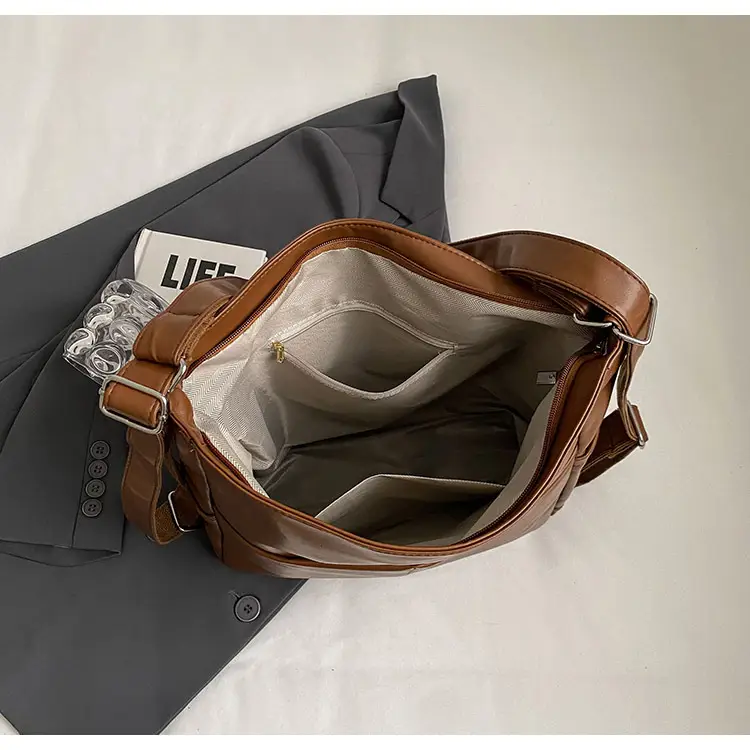 Brown Crossbody Shoulder Tote Bag Large Capacity Fashion Trend — feature 16
