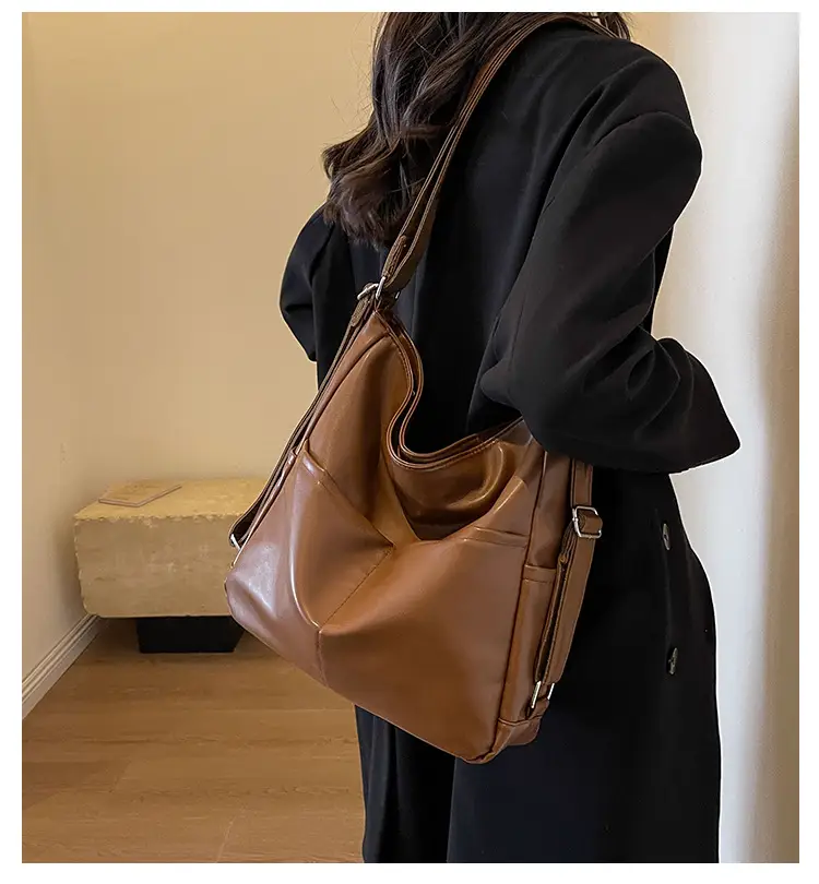 Brown Crossbody Shoulder Tote Bag Large Capacity Fashion Trend — feature 5
