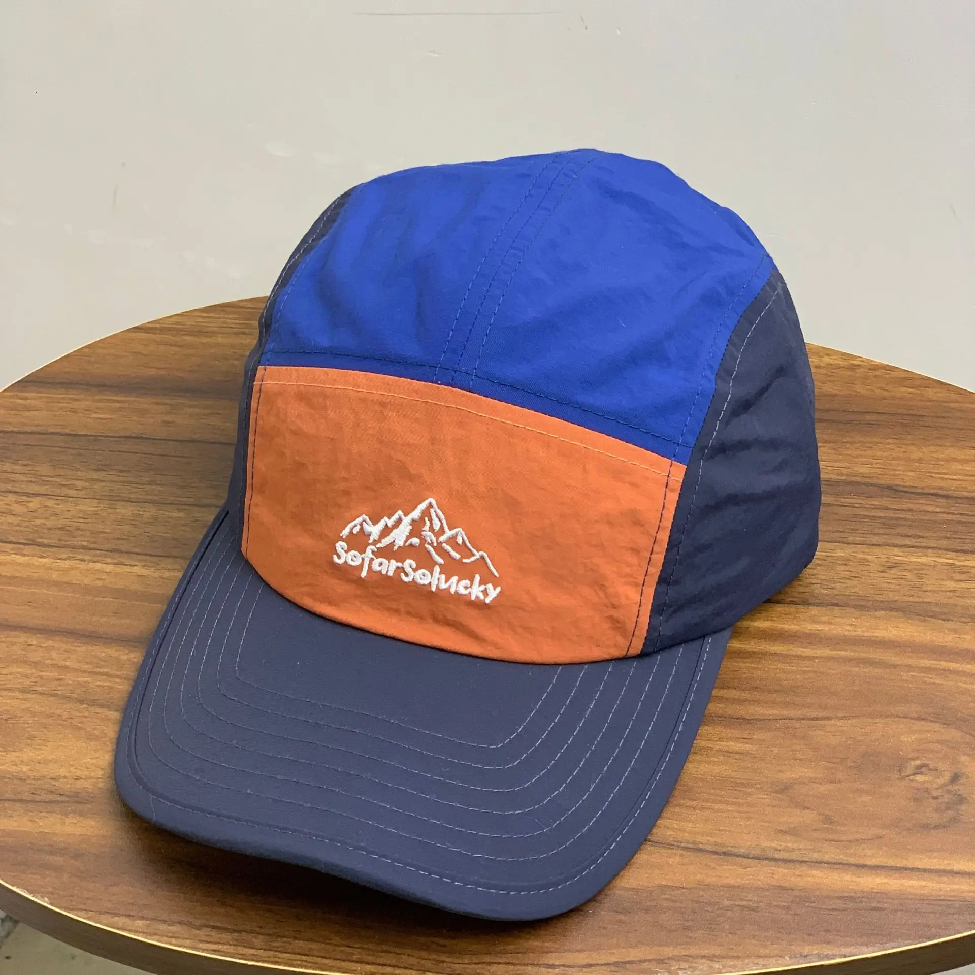 Japanese Retro Blue Orange Mountain Cap Summer Sun-Proof - Image 4