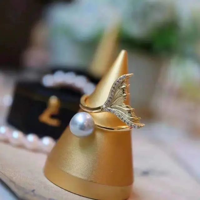 Natural Freshwater Pearl Fishtail Ring for Women - Image 4