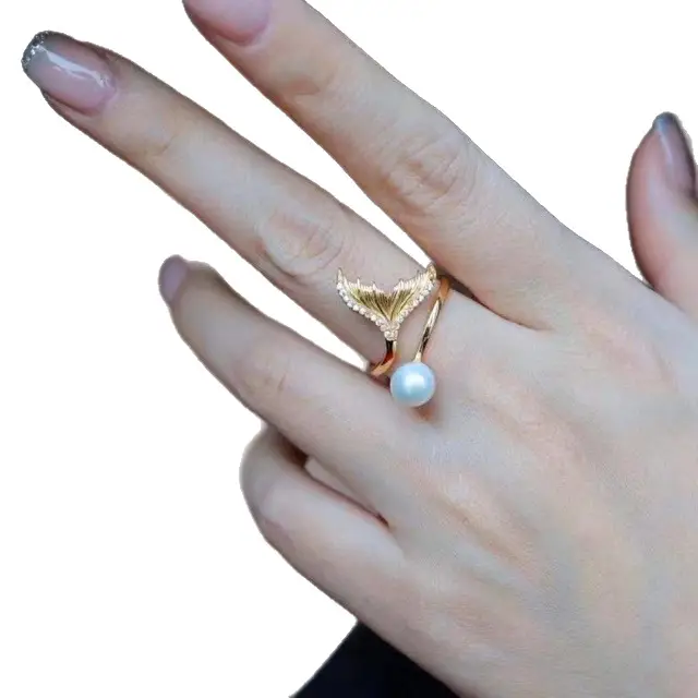 Natural Freshwater Pearl Fishtail Ring for Women - Image 5