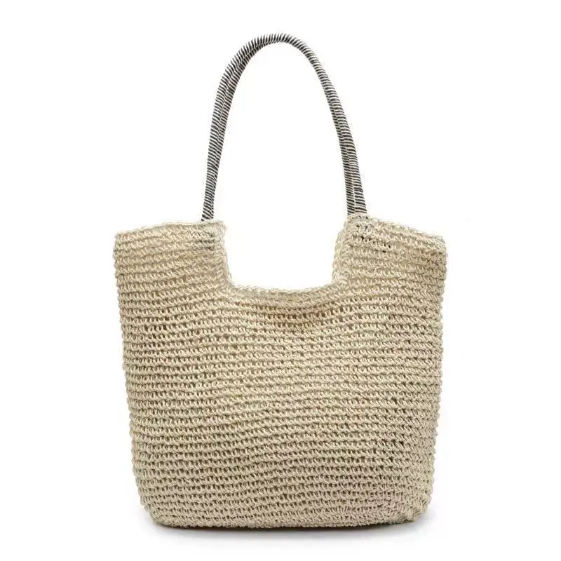 Women's Handmade Straw Shoulder Bag Large Capacity - Image 5