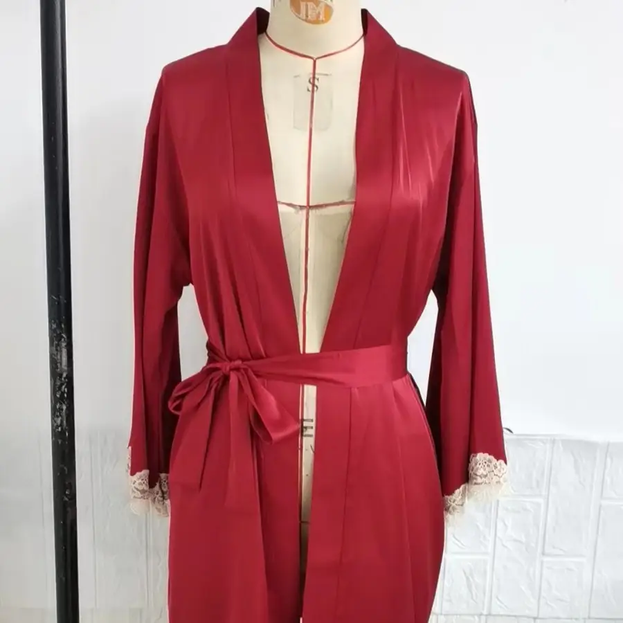 Black Camexue Belted Nightgown Women 2018 - Image 10