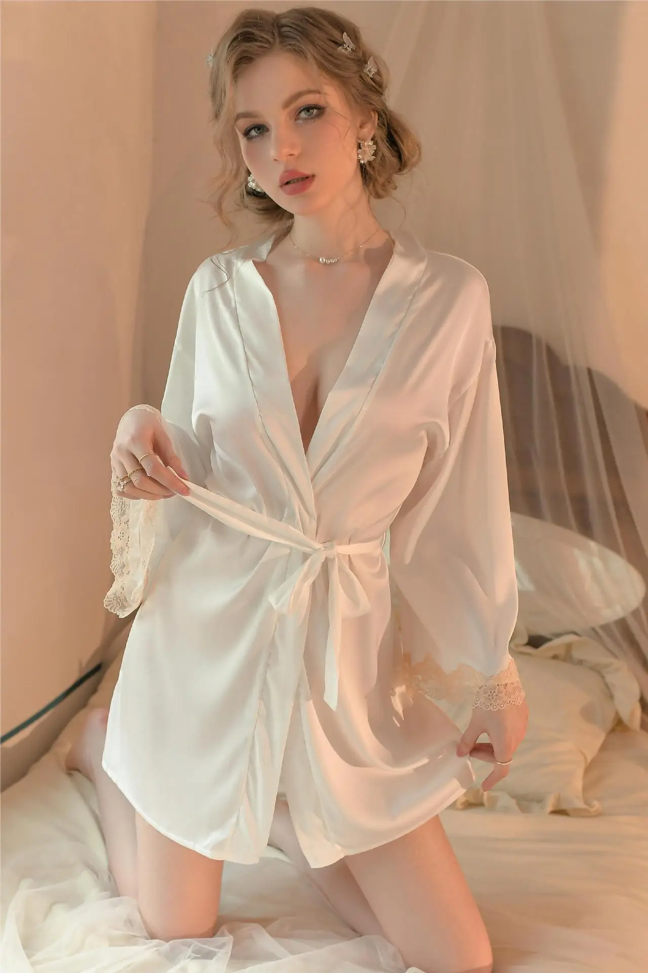 Black Camexue Belted Nightgown Women 2018 — feature 2