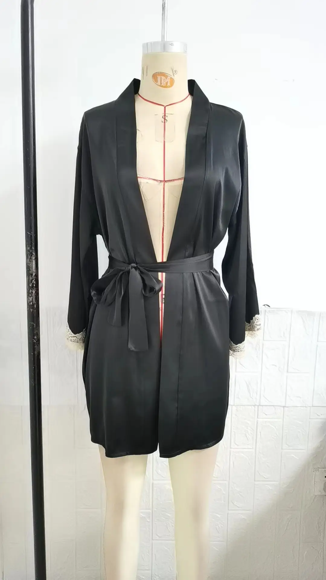 Black Camexue Belted Nightgown Women 2018 - Image 2