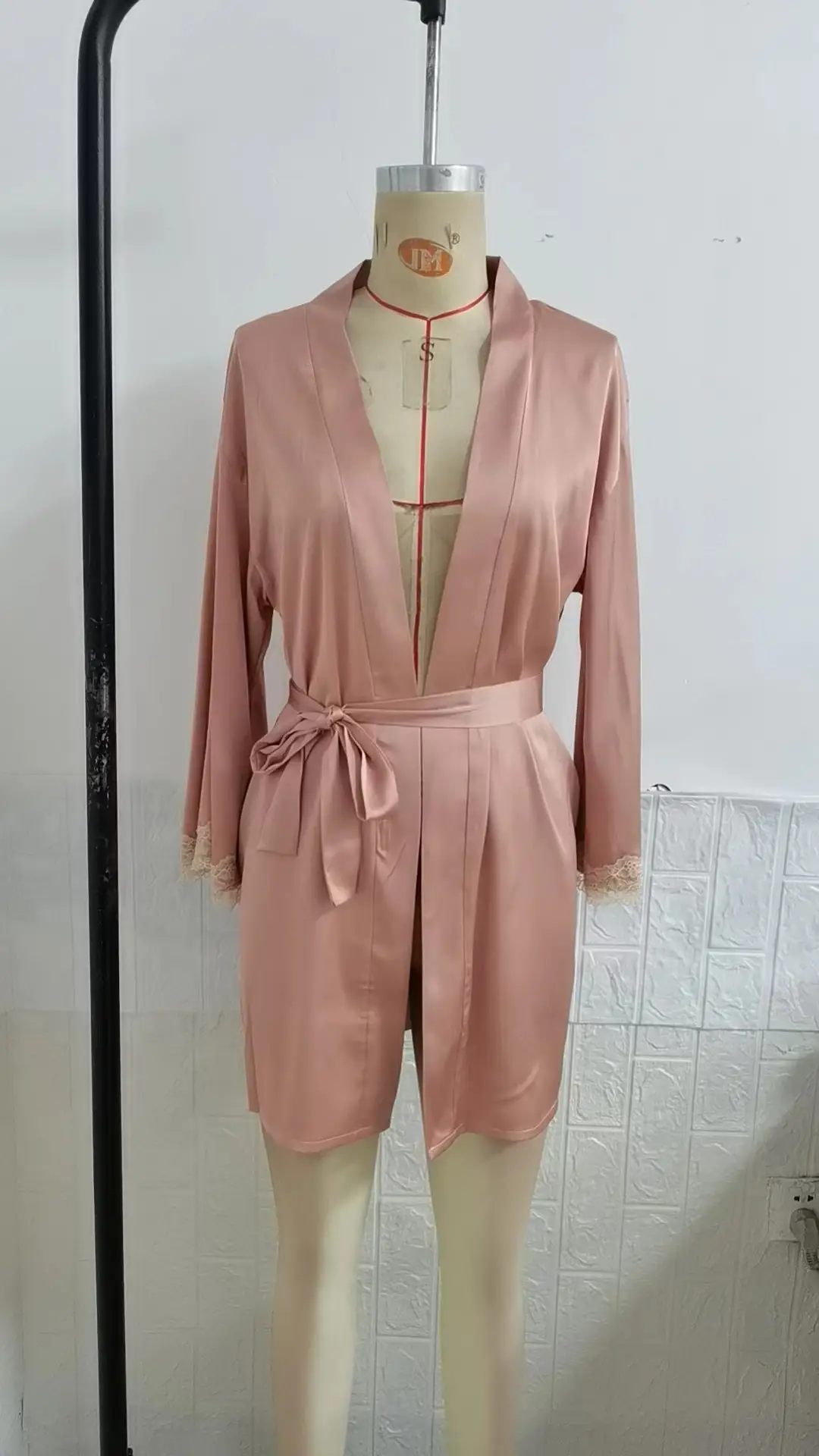 Black Camexue Belted Nightgown Women 2018 - Image 4