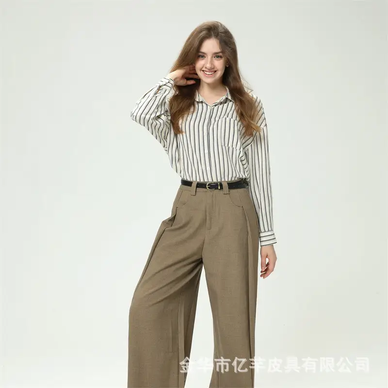 Women's Striped Shirt Belt High-Grade Leather — feature 12