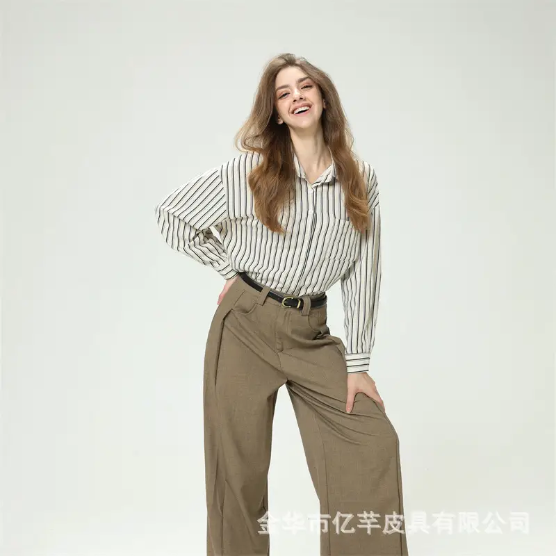 Women's Striped Shirt Belt High-Grade Leather — feature 13