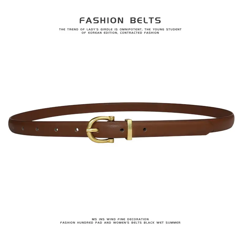 Women's Striped Shirt Belt High-Grade Leather - Image 2