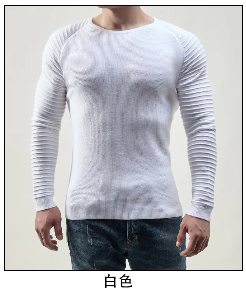 Men's 2024 Knit Round Neck Sweater Grey — feature 4