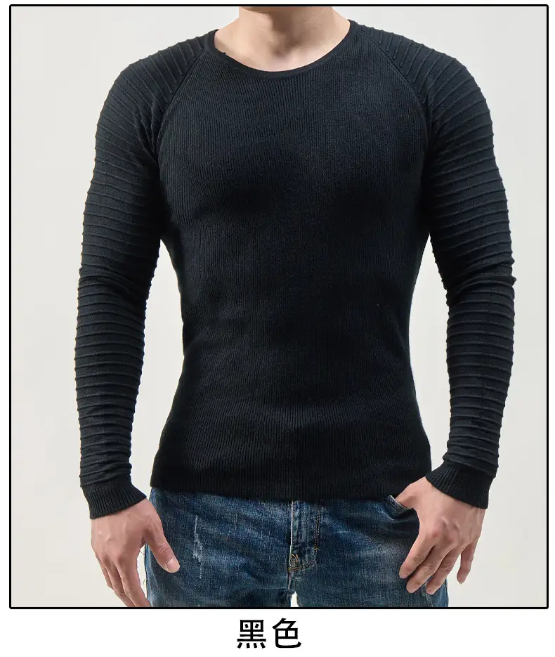 Men's 2024 Knit Round Neck Sweater Grey — feature 5