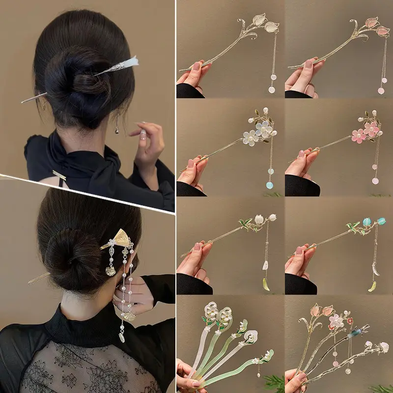 Antique Walking Tassel Hairpin Women's Hanfu Style - Image 135