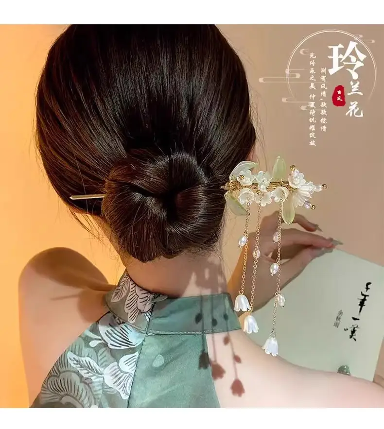 Antique Walking Tassel Hairpin Women's Hanfu Style — feature 20