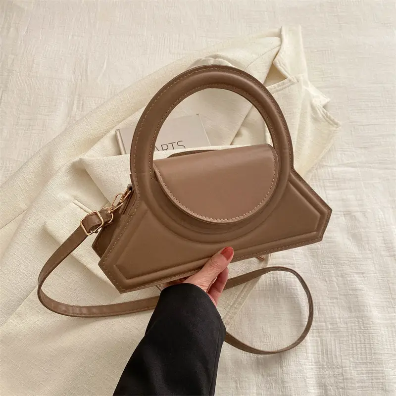 Women's Cream Leather Shoulder Crossbody Bag 2024 - Image 2