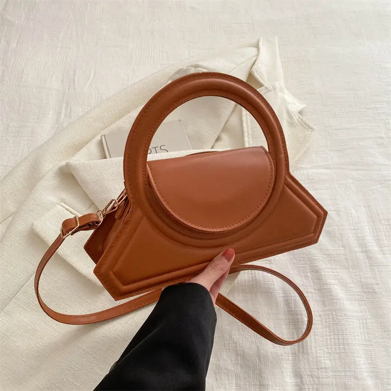 Women's Cream Leather Shoulder Crossbody Bag 2024 - Image 3