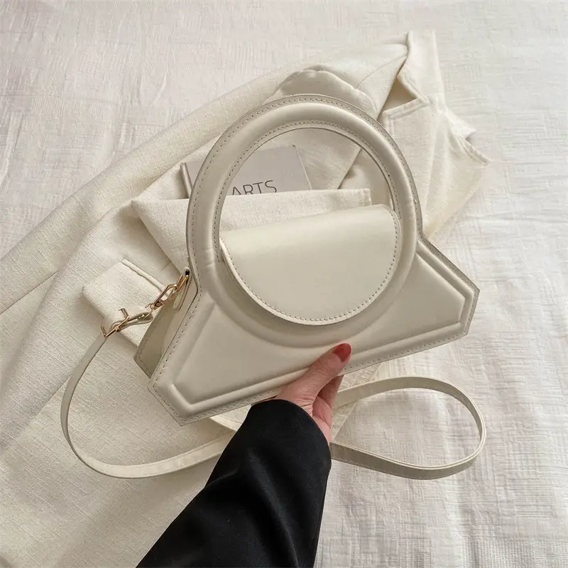 Women's Cream Leather Shoulder Crossbody Bag 2024 - Image 4