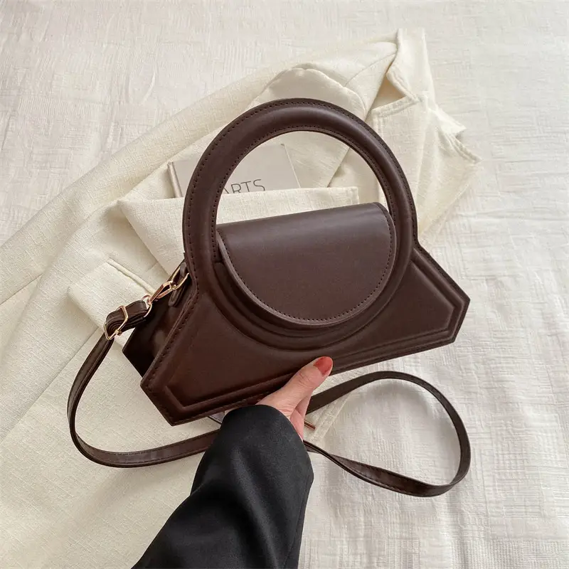 Women's Cream Leather Shoulder Crossbody Bag 2024 - Image 5
