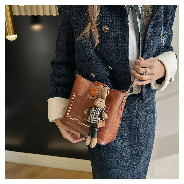 Black Korean Style Shoulder Bag with Wide Strap — feature 14