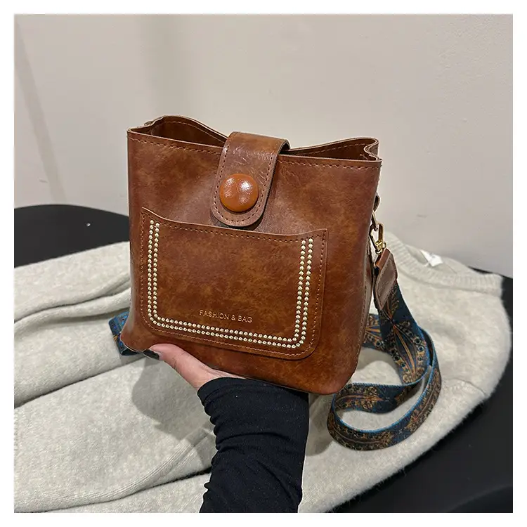 Black Korean Style Shoulder Bag with Wide Strap — feature 19