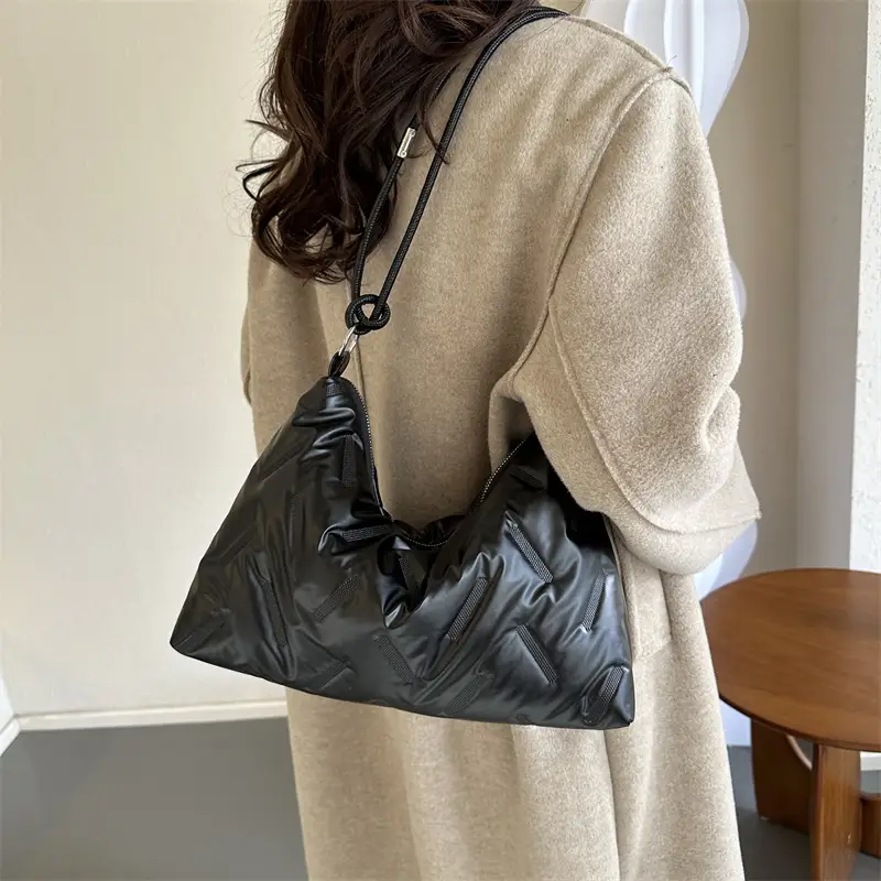 Black Cotton Shoulder Bag for Women 2024 - Image 6