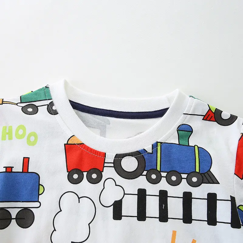 2025 Boys Cartoon Train T-Shirt Short Sleeve Cotton - Image 4