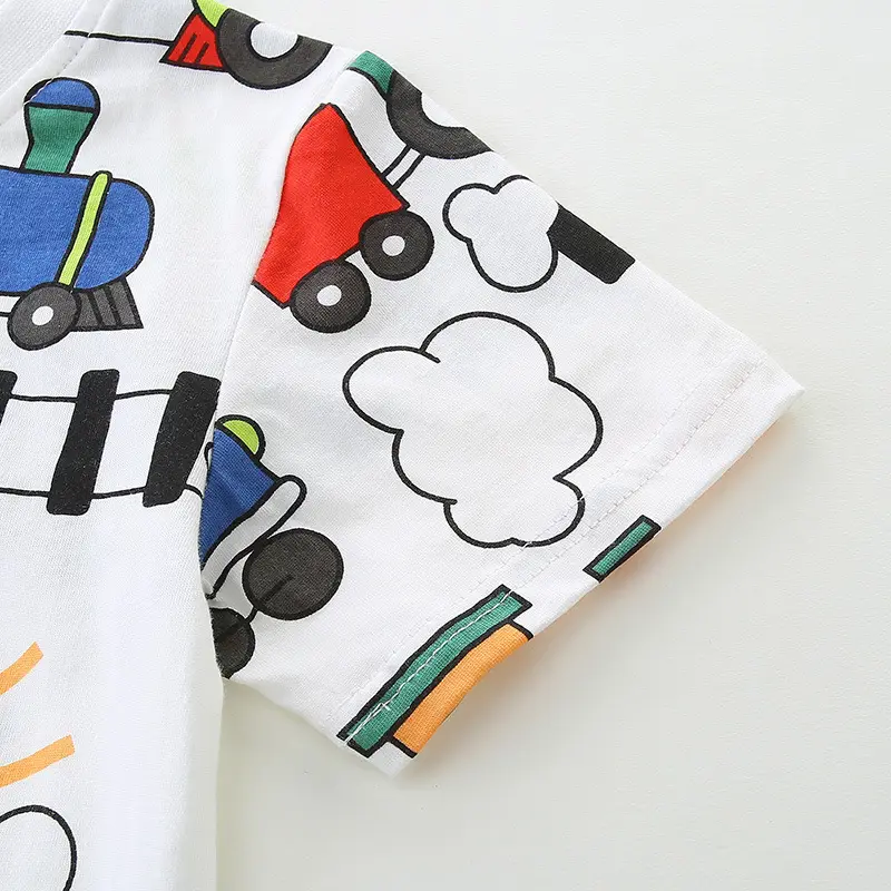 2025 Boys Cartoon Train T-Shirt Short Sleeve Cotton - Image 5