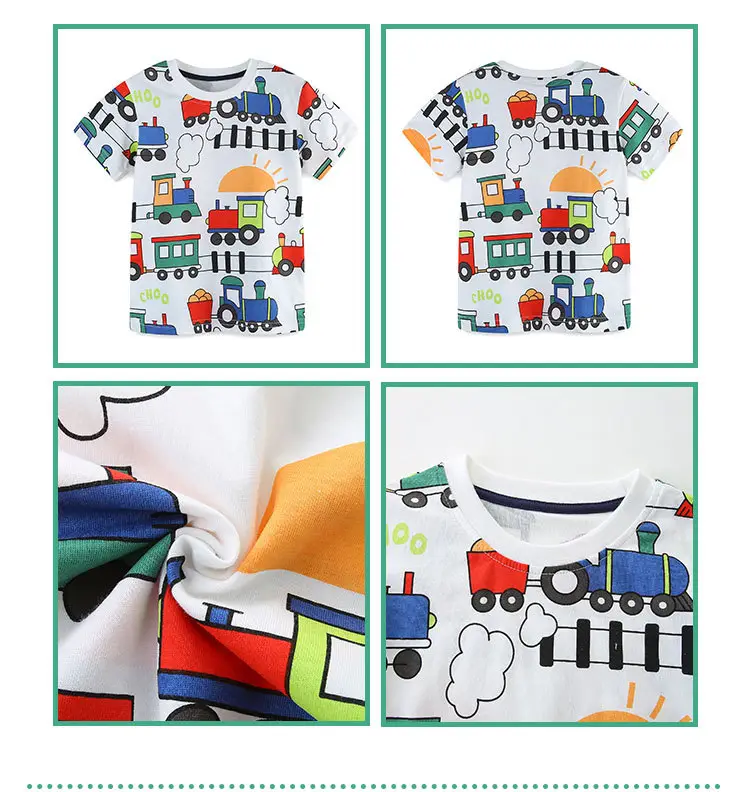 2025 Boys Cartoon Train T-Shirt Short Sleeve Cotton â feature 38