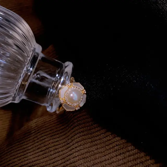 Warm Winter Pearl Ring White Butterfly Fritillaria - Image 3