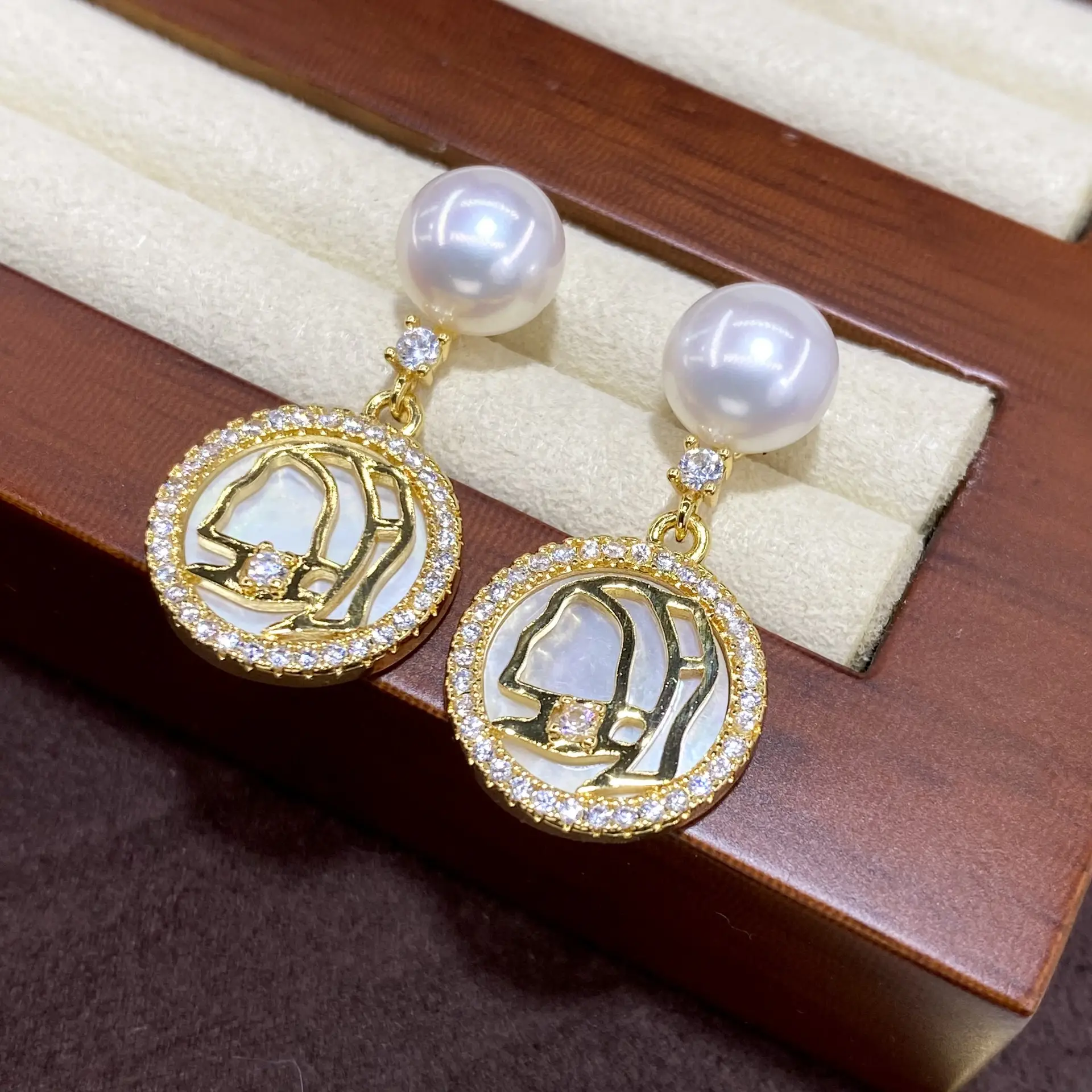 TikTok Style Pearl & Diamond Earrings for Women - Image 3