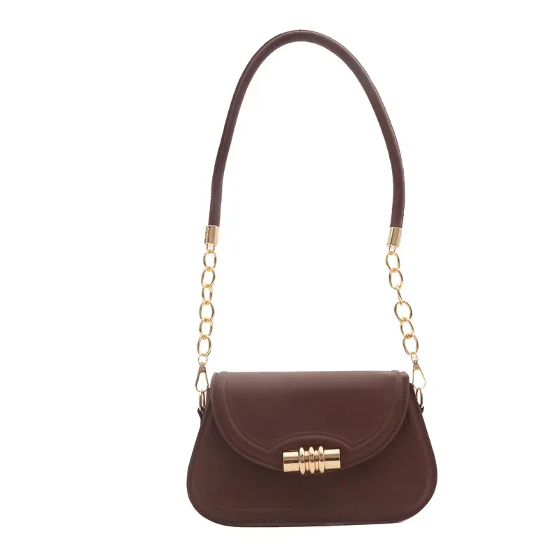 Women's Retro Chain Shoulder Bag Brown 2024 - Image 9
