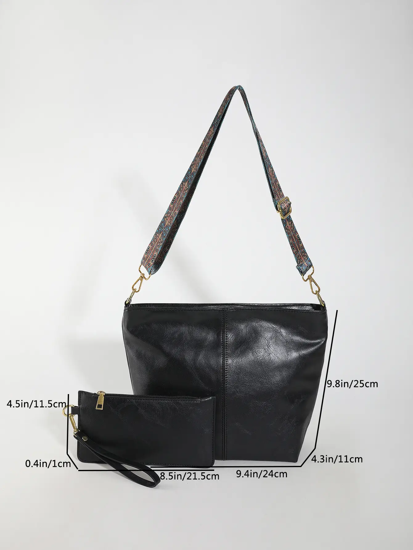 Women's Brown Leather Crossbody Bag with Wide Strap — feature 5
