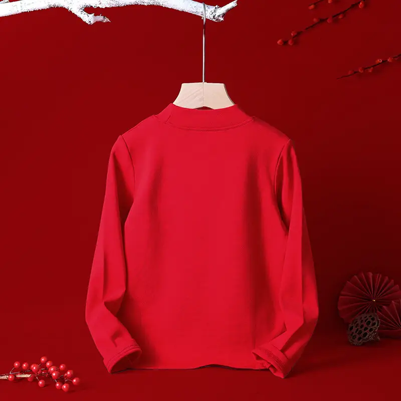 Red Long Sleeve T-Shirt for Boys Winter New Year - Image 5