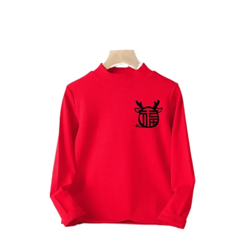 Red Long Sleeve T-Shirt for Boys Winter New Year - Image 6