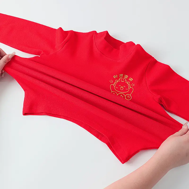 Red Long Sleeve T-Shirt for Boys Winter New Year — feature 43