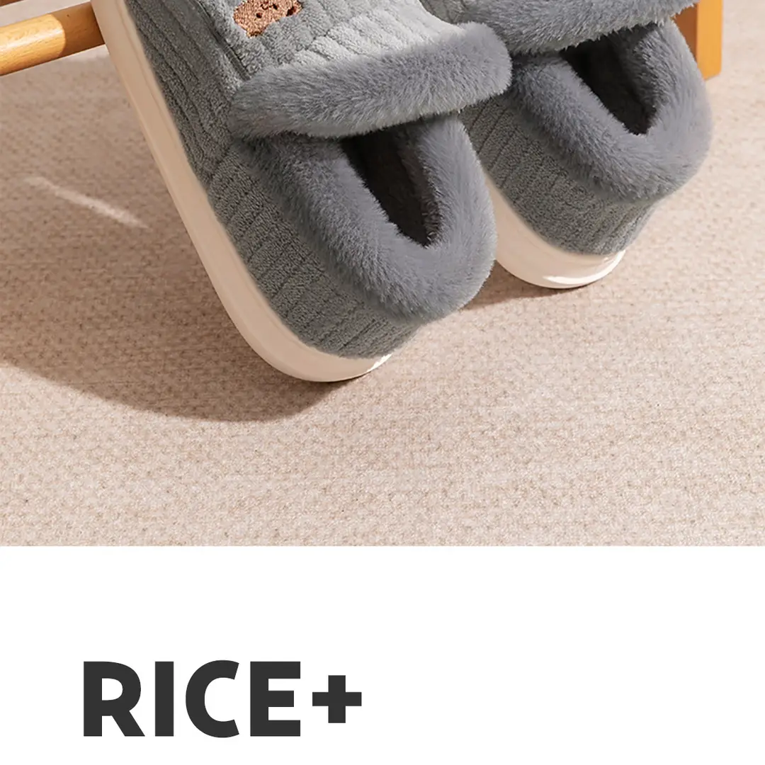 Lidani Bag-heel Cotton Slippers Women's Autumn and Winter fleece-lined Home Shoes Couple's Household Non-slip Cotton Shoes Men's Winter — feature 2