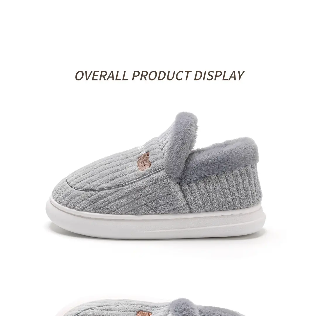 Lidani Bag-heel Cotton Slippers Women's Autumn and Winter fleece-lined Home Shoes Couple's Household Non-slip Cotton Shoes Men's Winter — feature 20
