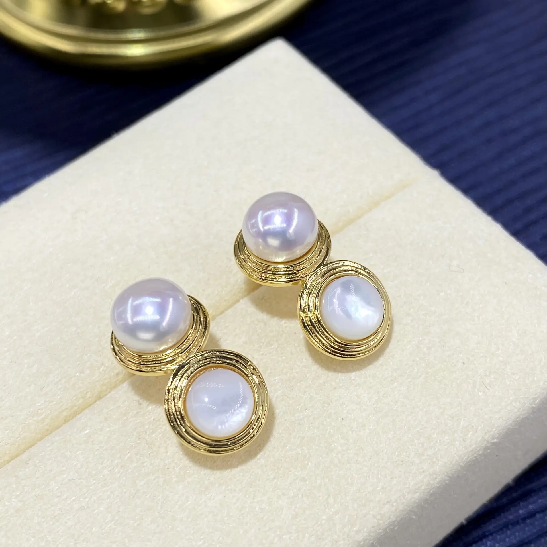 TikTok Fritillaria Double Round Earrings Women S925 Silver - Image 5