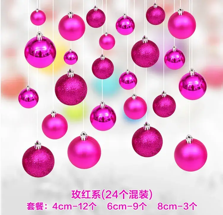 24cm Red Christmas Ball Decorative Ceiling Ball - Image 29