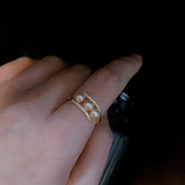 Natural Pearl Ring with Adjustable Beam Design - Image 5