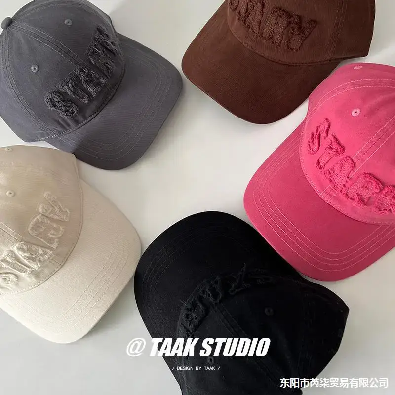 Plum Color Street Faded Letter Peaked Cap for Women - Image 8