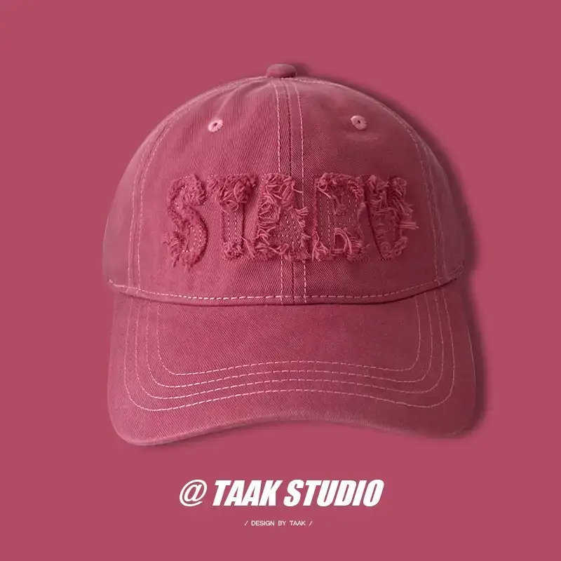 Plum Color Street Faded Letter Peaked Cap for Women — feature 4